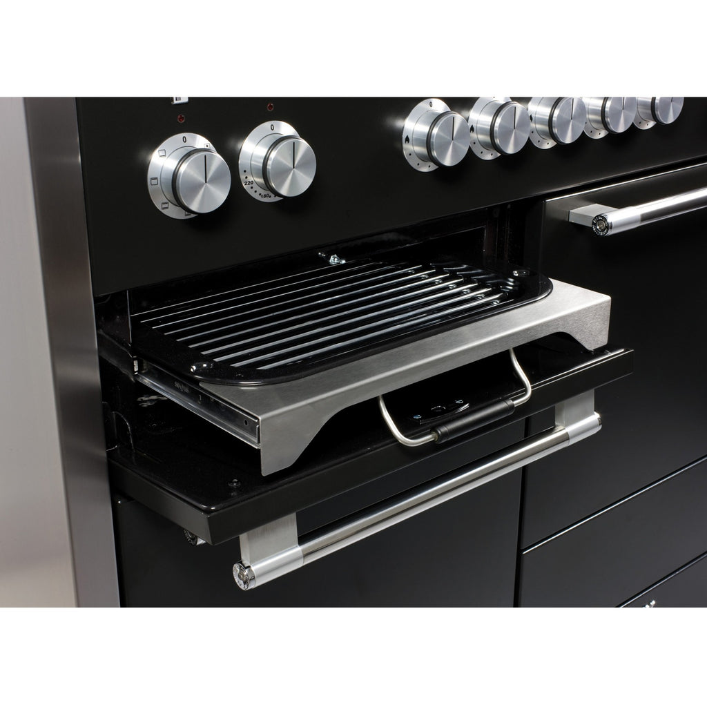 Piano de cuisson gaz FALCON Semi Pro MERCURY 120 NOIR MAT INOX POLI