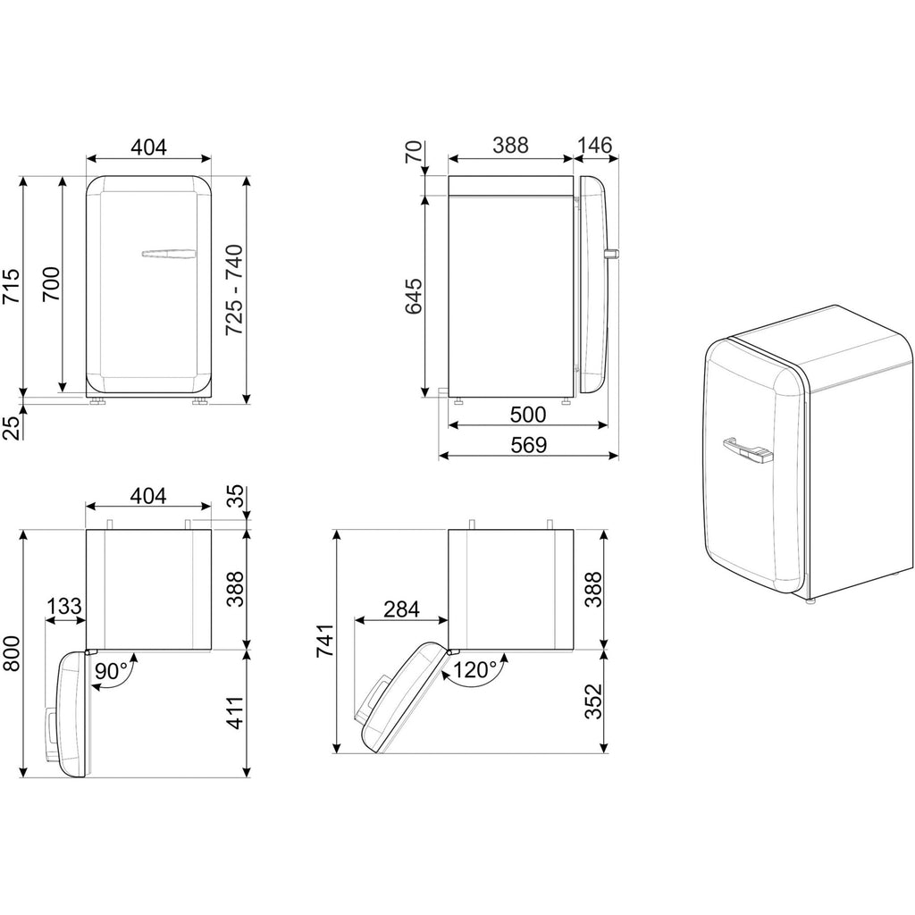 Mini réfrigérateur SMEG FAB5LRD6