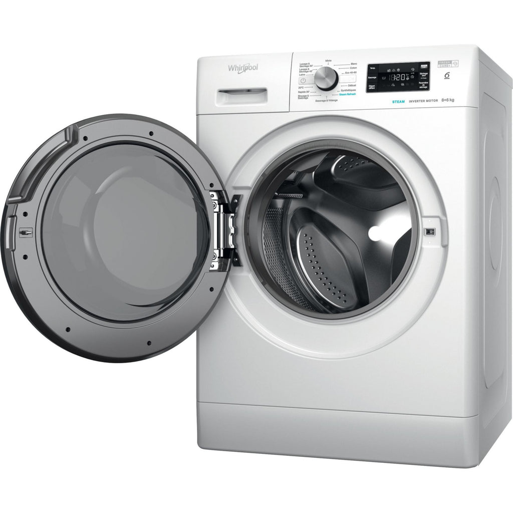 Lave linge séchant hublot WHIRLPOOL FFWDB864489BVFR - 8/6 kg - 1400 tr/min - Classe C - Moteur induction