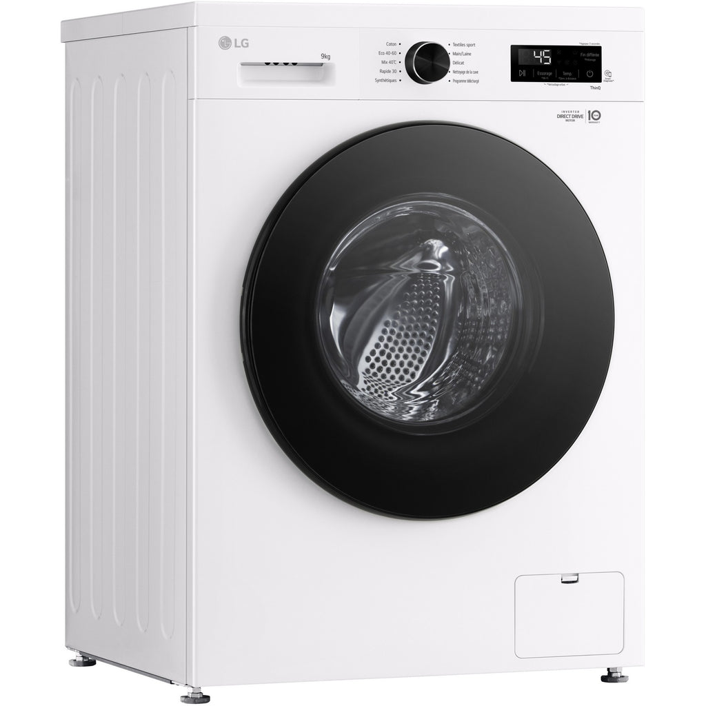 Lave linge hublot LG F94B16WHS - 9 kg - 1400 tr/min - Classe A - Moteur induction entraînement direct - Connecté