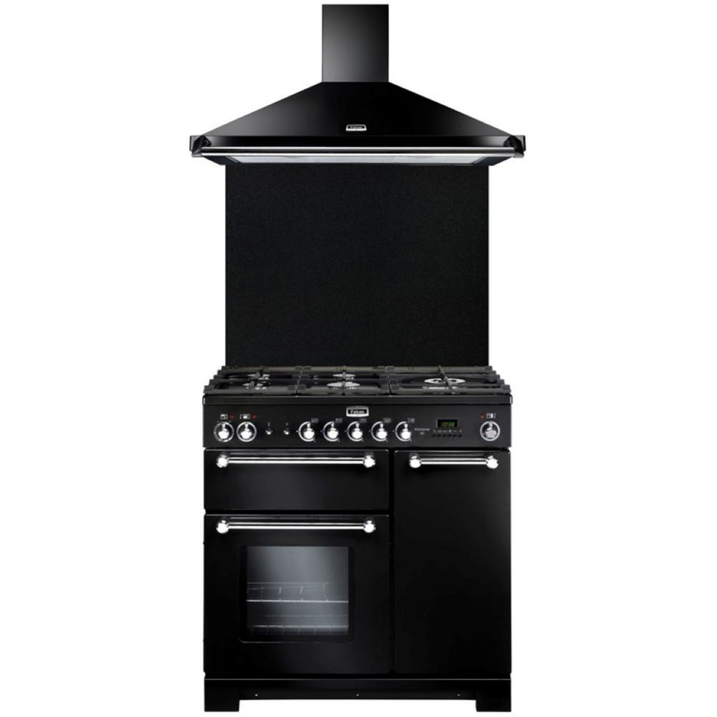 Piano de cuisson gaz FALCON KITCHENER 90 NOIR + WOK ET PLANCHA