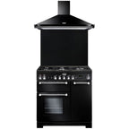 Piano de cuisson gaz FALCON KITCHENER 90 NOIR + WOK ET PLANCHA