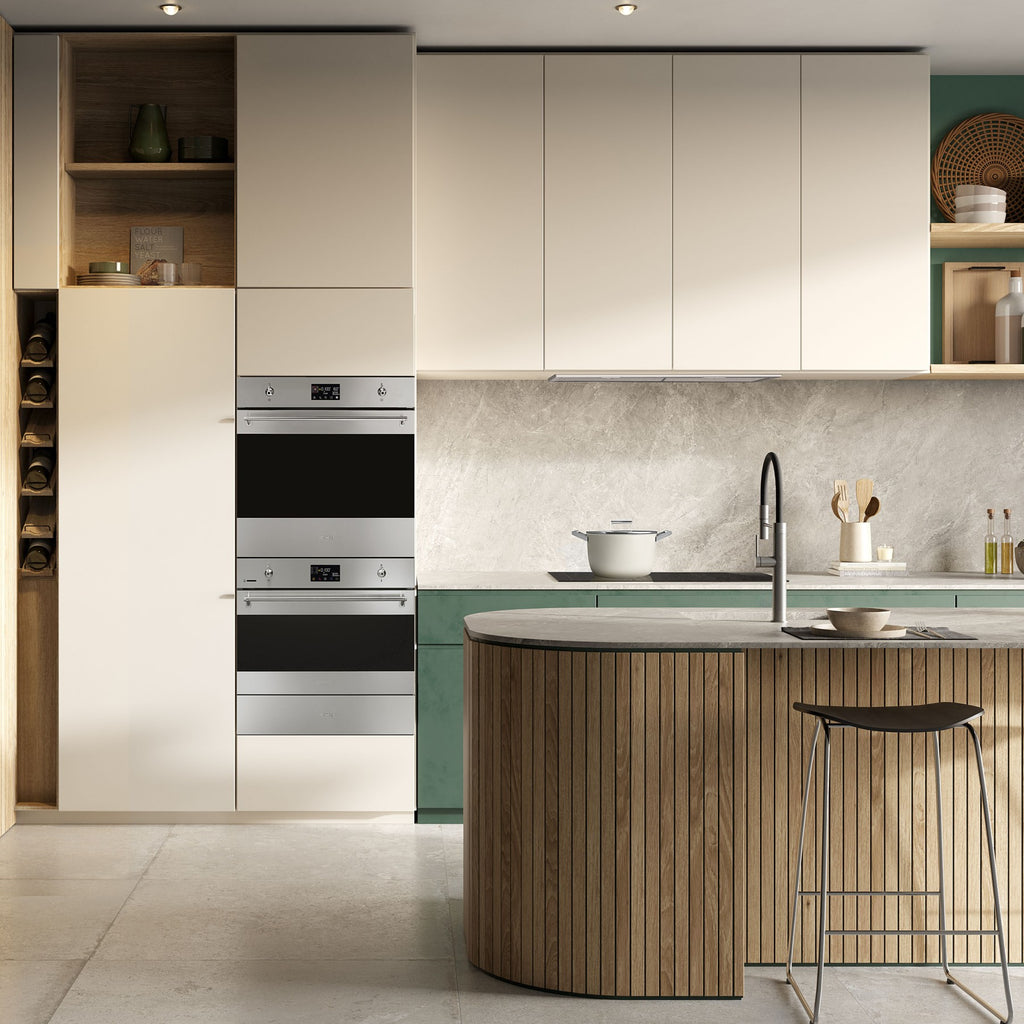 Four micro onde combiné SMEG SO6302M2X - Combiné micro-ondes - Hydrolyse - Porte froide - Rails télescopiques