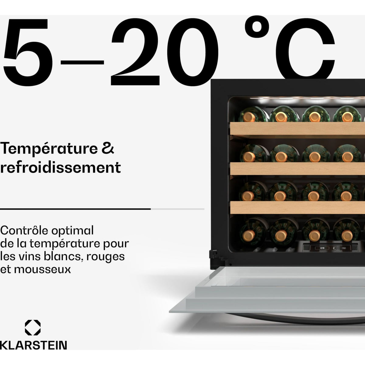 Cave à vin de service KLARSTEIN Vinsider 24 Built-In Uno 24 Fl LED