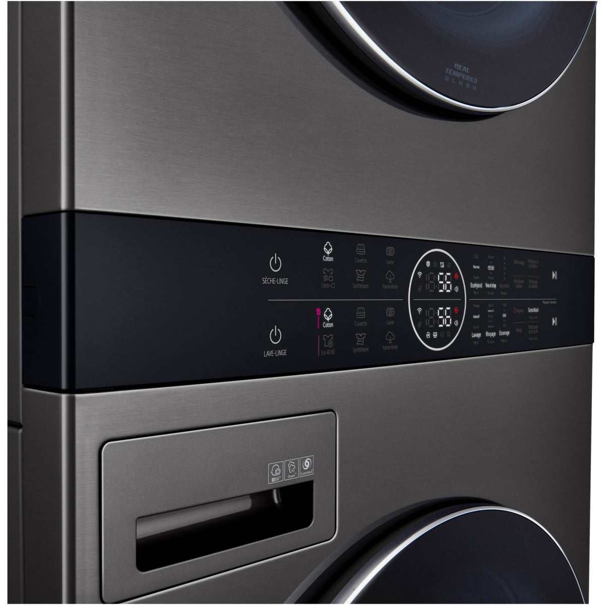 Lave linge séchant hublot LG F761TOWERB2 - 17/16 kg - 1100 tr/min - Classe E - Moteur direct drive - Connecté