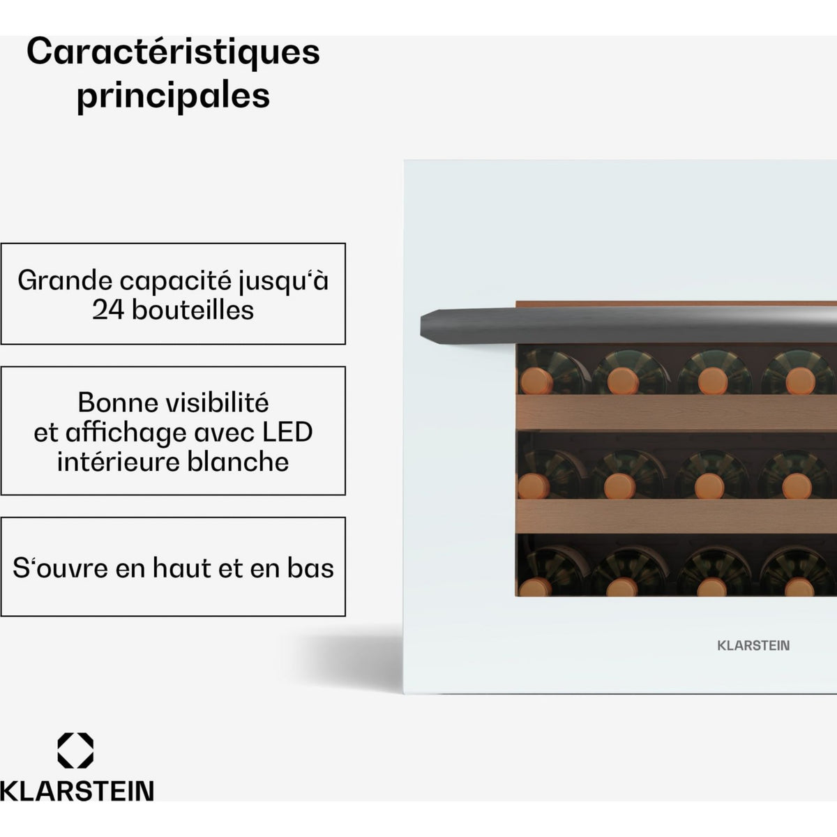 Cave à vin de service KLARSTEIN Vinsider 24 Built-In Uno 24 Fl LED