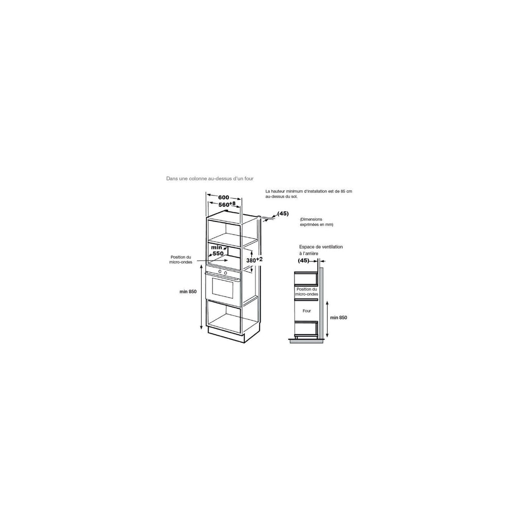 Four encastrable ESSENTIELB EFMP 105i2 - Pyrolyse - Chaleur pulsée - Porte froide - Rails télescopiques + Micro ondes grill encastrable ESSENTIELB EMEG253n Grill