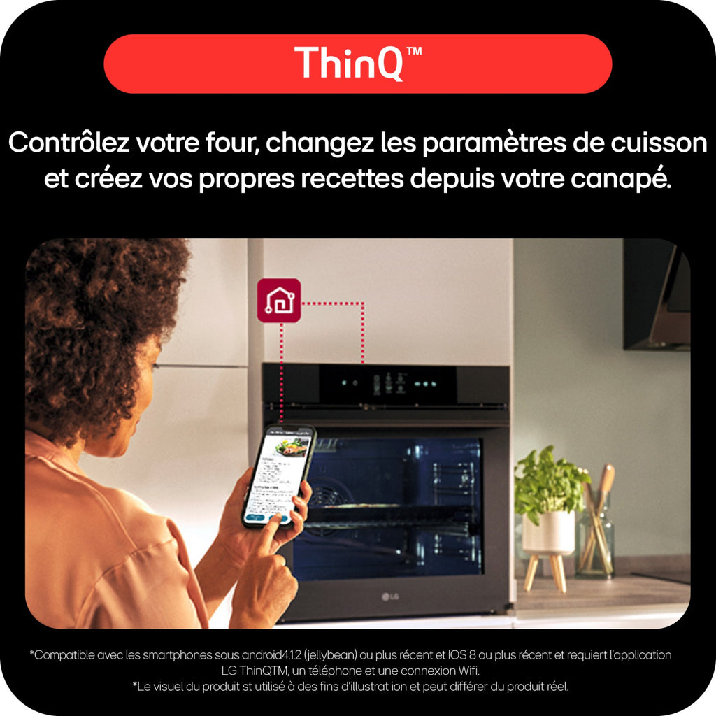 Four encastrable LG WS7D7652CS - Pyrolyse - Chaleur pulsée - Porte froide - Rails télescopiques