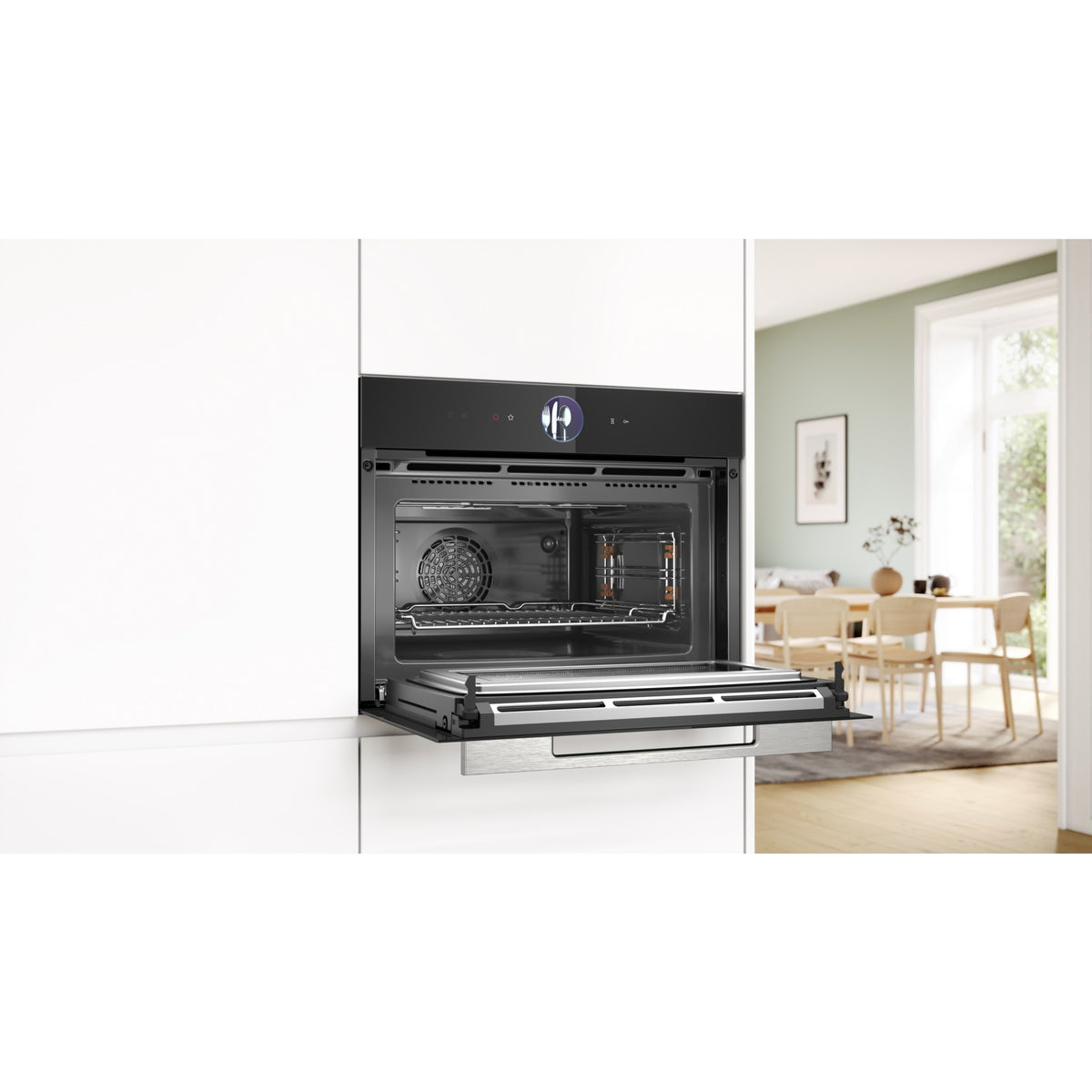 Four micro onde combiné BOSCH CMG7761B1 - Combiné micro-ondes - Pyrolyse - Porte froide - série 8 - Air Fry - Wifi