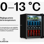 Mini réfrigérateur KLARSTEIN Beersafe porte vitrée 64x48cm LED Argent