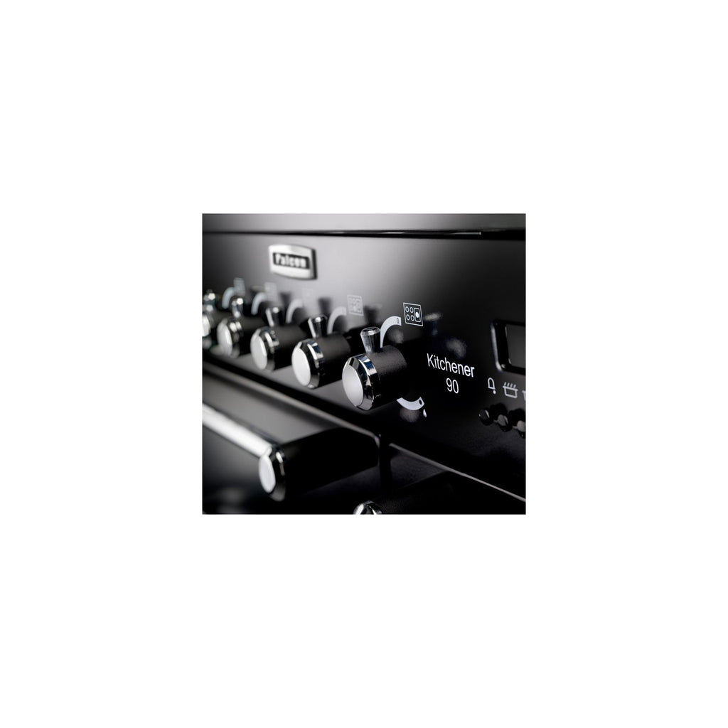 Piano de cuisson gaz FALCON KITCHENER 90 NOIR + WOK ET PLANCHA