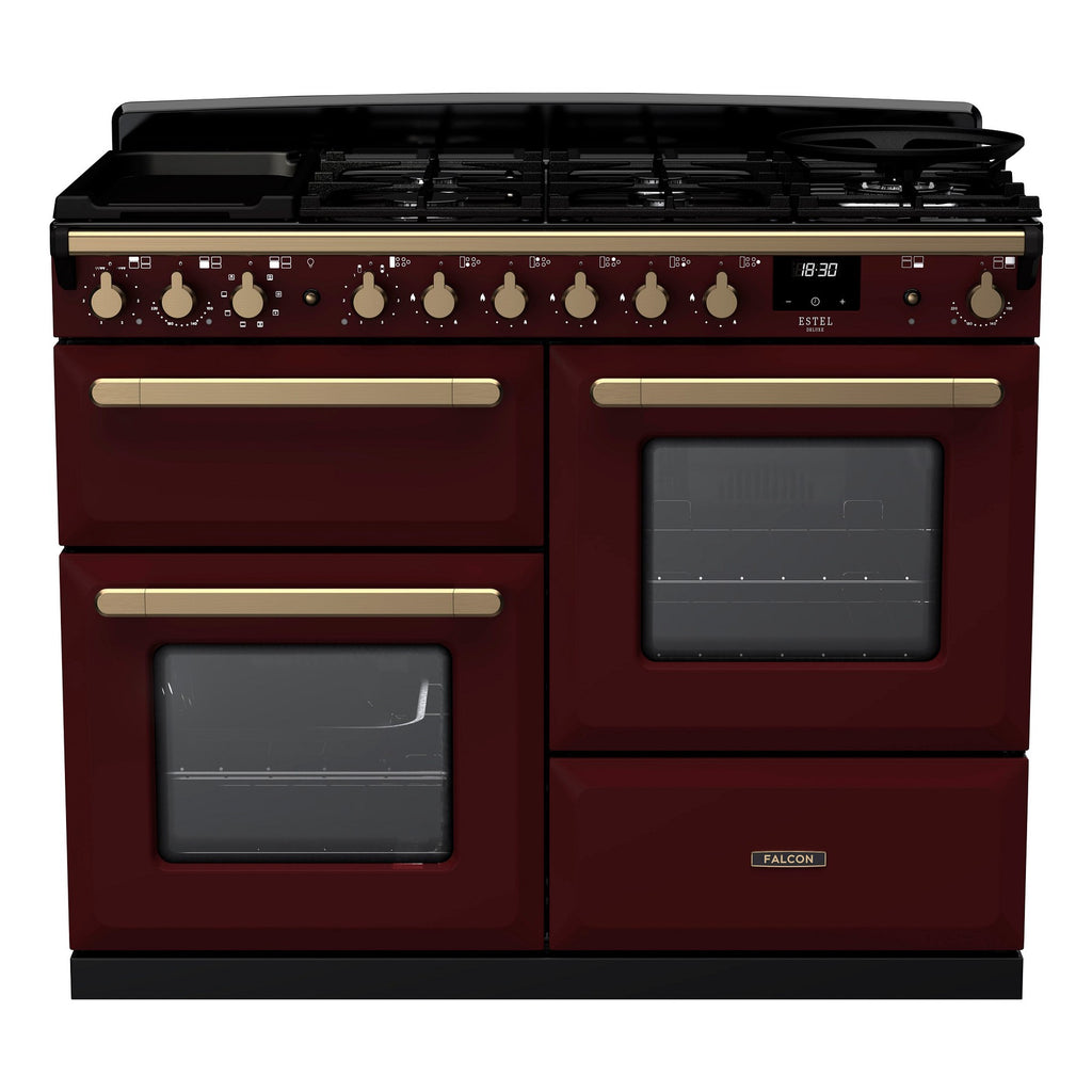 Piano de cuisson mixte FALCON DELUXE OC TAB MIX 110 CM BORDEAUX LAITON