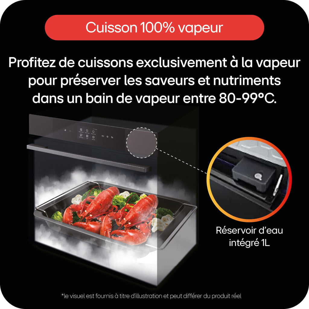 Four encastrable fonction vapeur LG WS9D7693CM - Vapeur - Hydrolyse - Porte froide - Rails télescopiques - Écran tactile