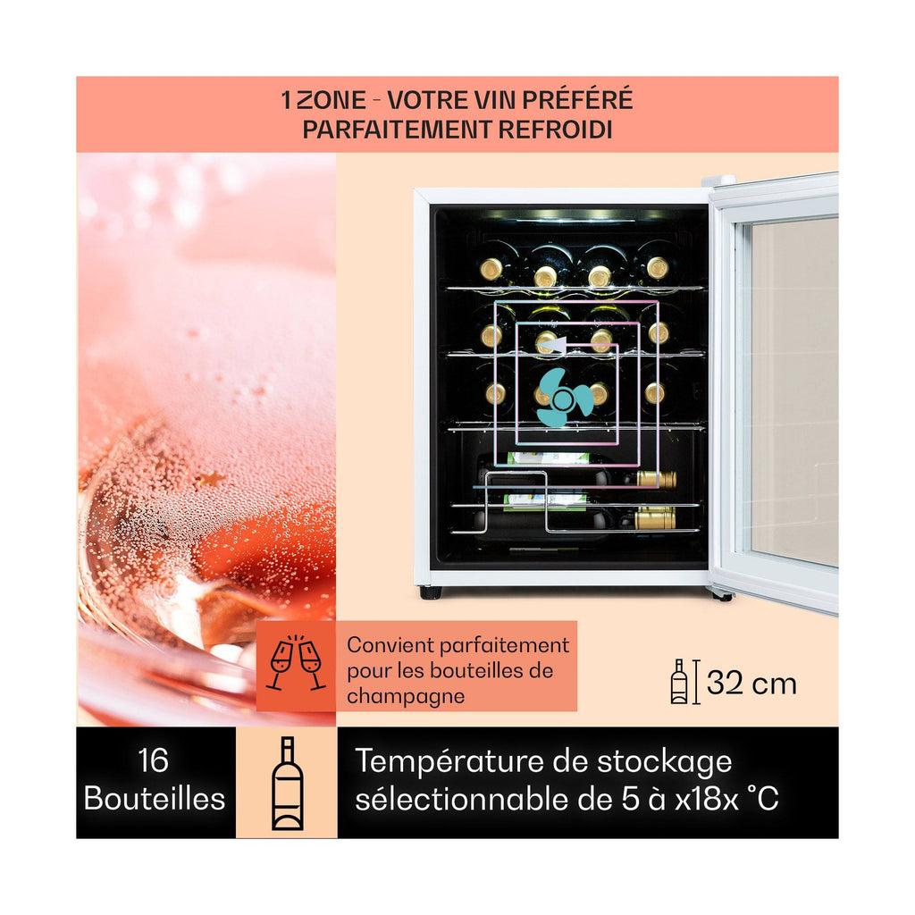 Cave à vin de service KLARSTEIN Shiraz 16 Uno 42L tactile