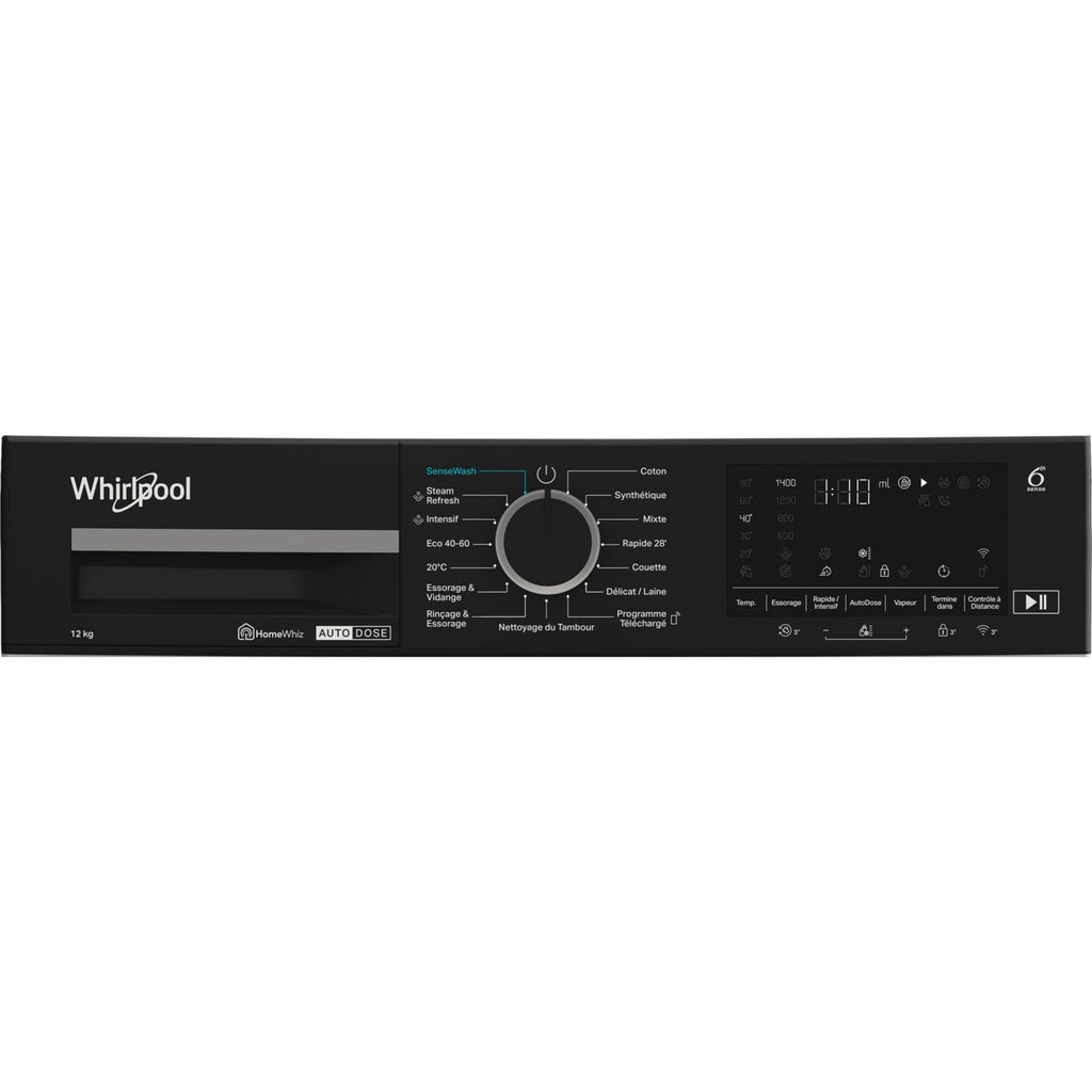 Lave linge hublot WHIRLPOOL WPM27WADSFR - 12 kg - 1400 tr/min - Classe A - Moteur induction - Connecté