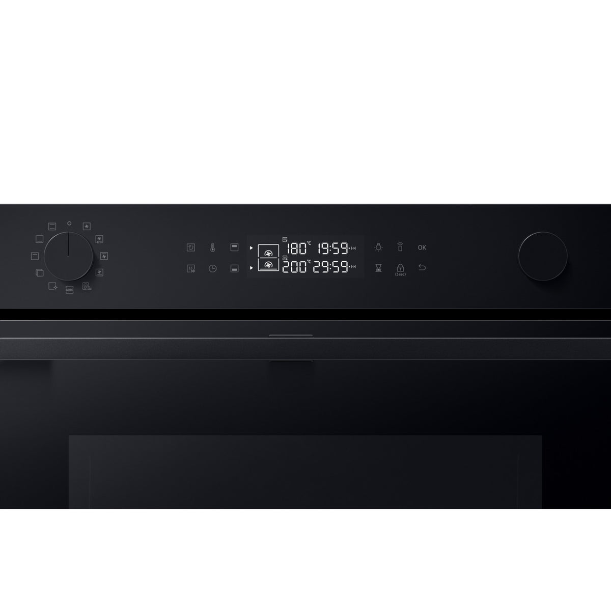 Four encastrable SAMSUNG NV7B45502AK - Pyrolyse - Chaleur tournante pulsée - Double cavité - Porte froide