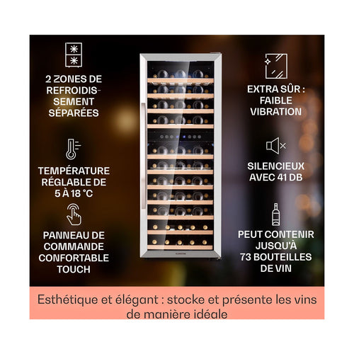 Cave à vin de service KLARSTEIN Vinamour 73 Duo 192L - Argent