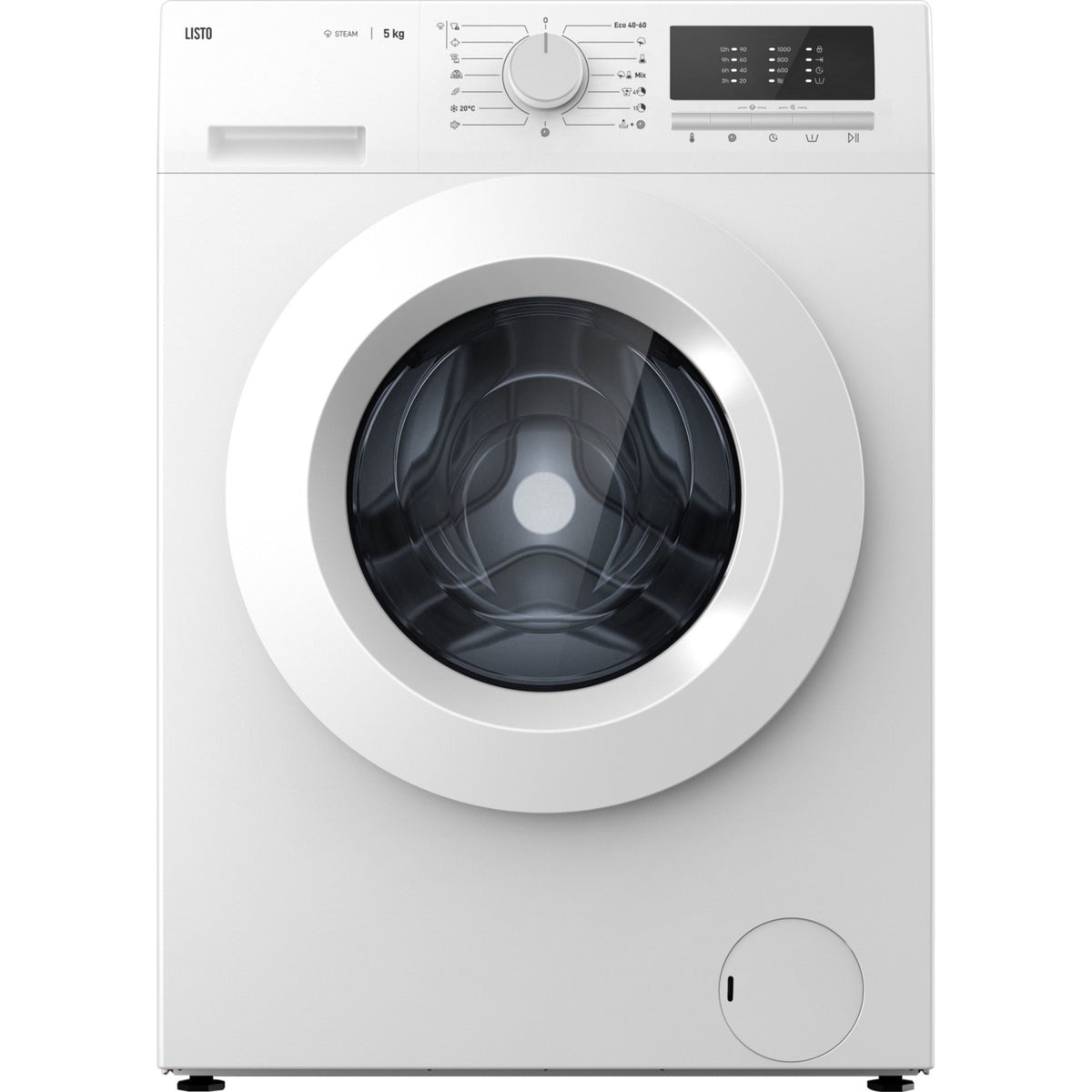 Lave linge compact LISTO LF510-L2b - 5 kg - 1000 tr/min - Classe A - Moteur induction