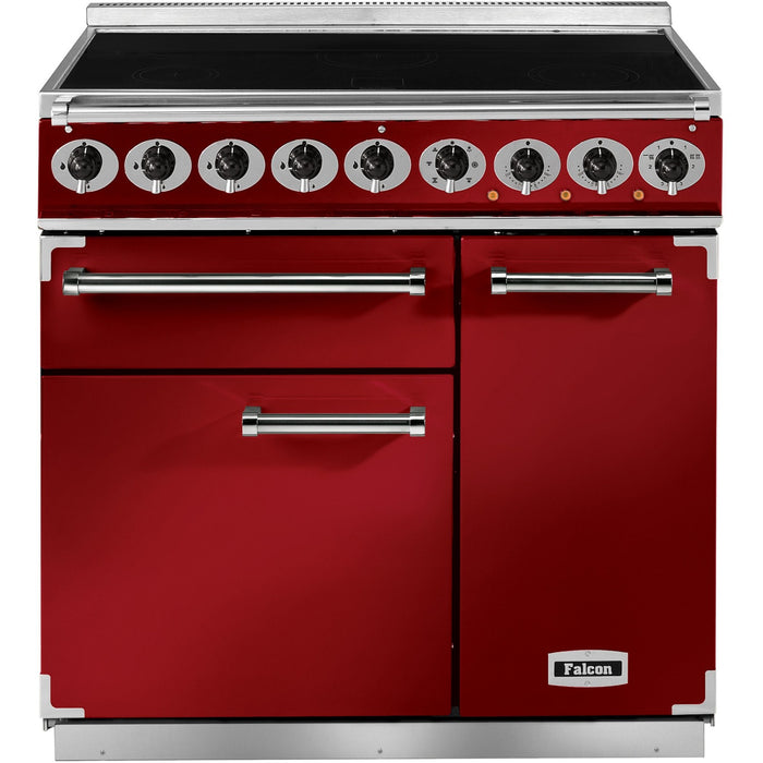 Piano de cuisson induction FALCON Semi Pro DELUXE 90 ROUGE CERISE NICKEL
