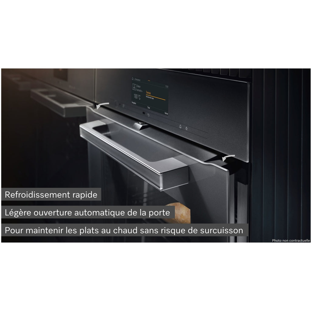 Four encastrable fonction vapeur MIELE DGC 7250 NR - Combiné vapeur - Chaleur tournante - Porte froide - Rails télescopiques