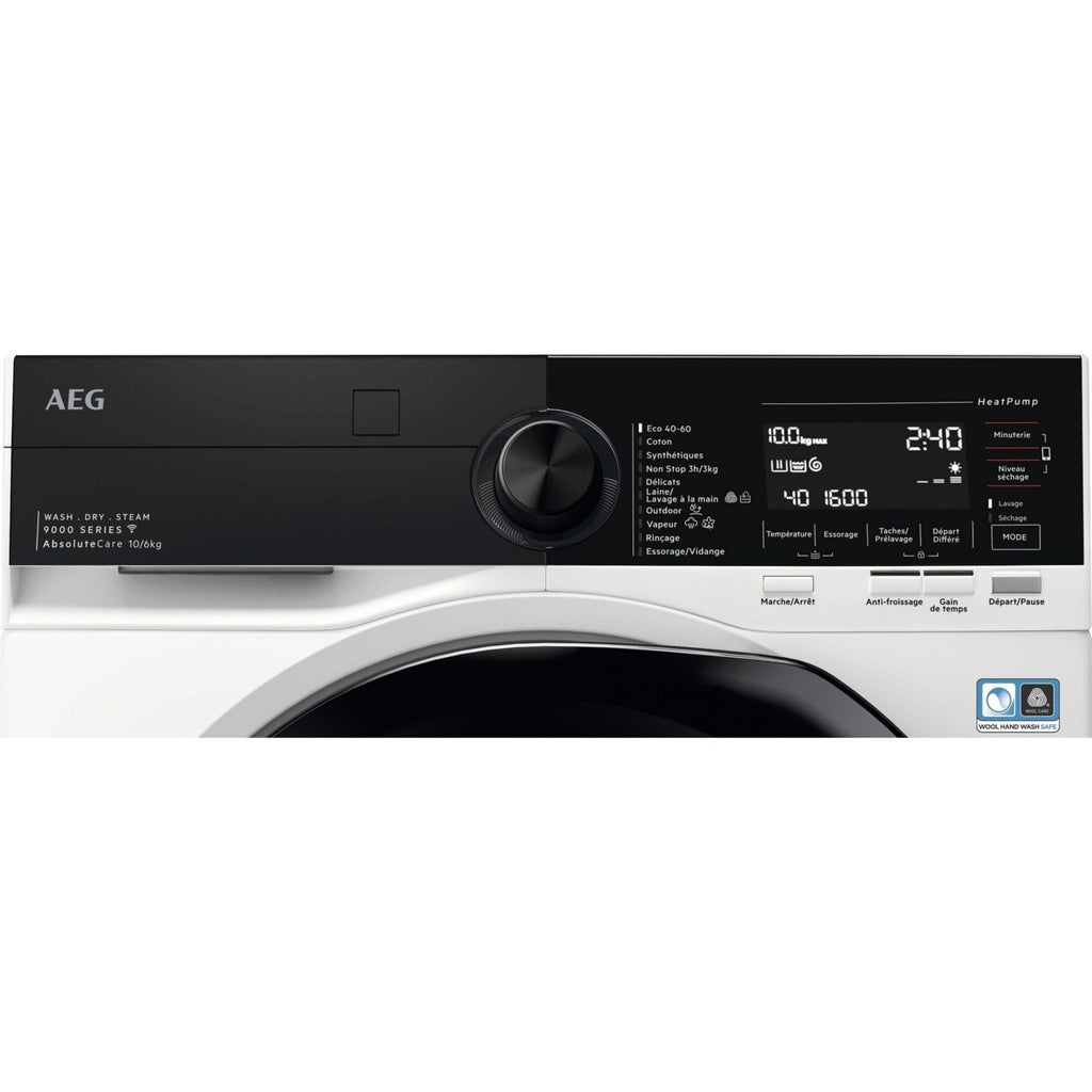 Lave linge séchant hublot AEG LWR98B166X - 10/6 kg - 1600 tr/min - Classe A - Moteur induction - Connecté