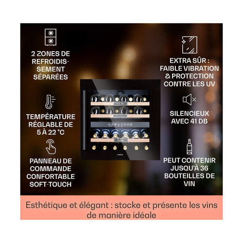 Cave à vin de service KLARSTEIN Vinsider 36 Onyx - Noir