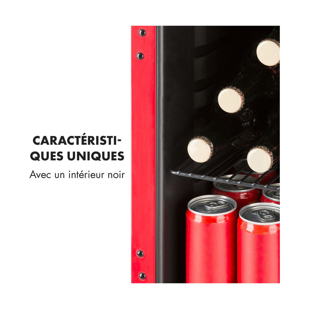 Mini réfrigérateur KLARSTEIN PopLife 48L 0-10°C design rétro rouge