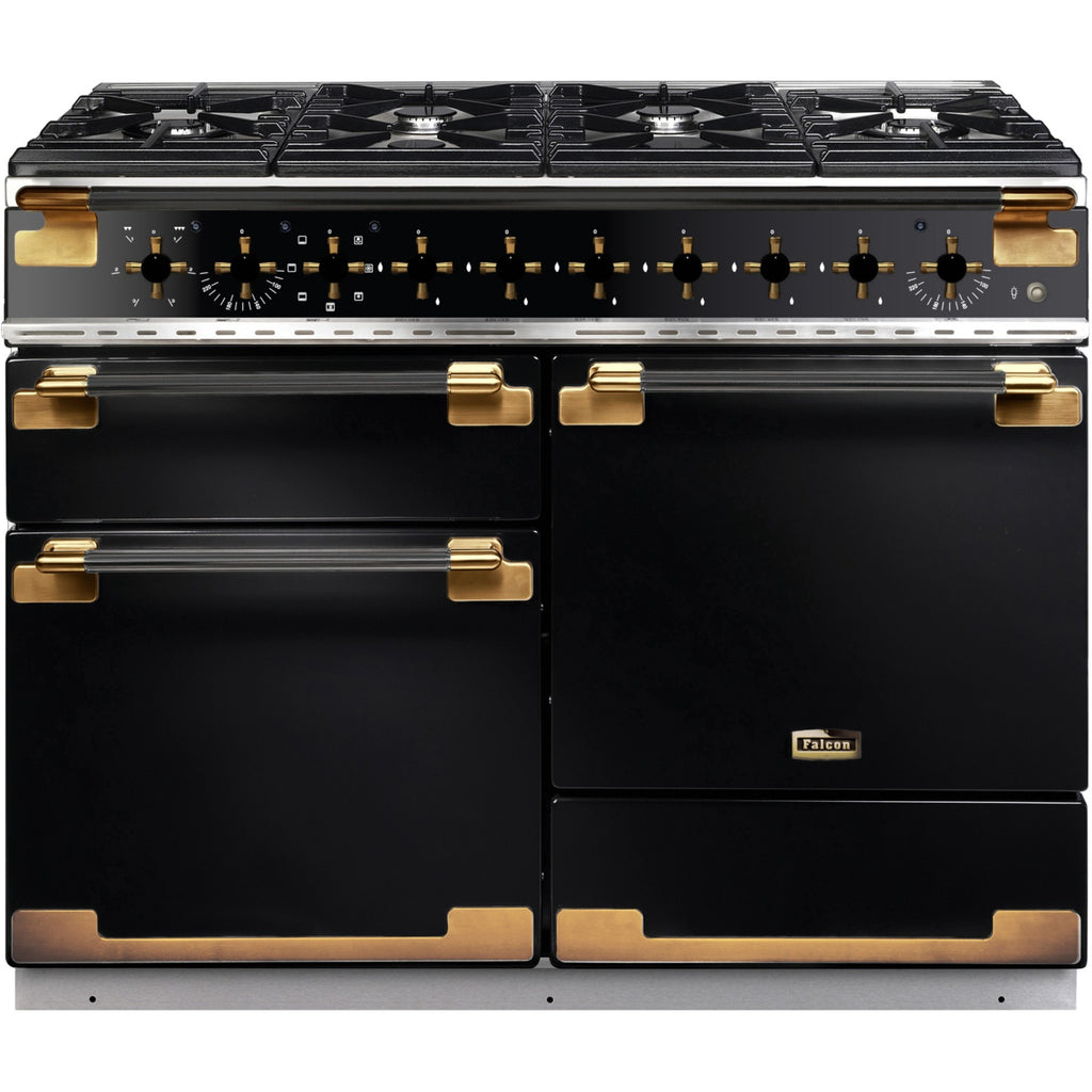 Piano de cuisson gaz FALCON ELISE LUXE TAB GAZ 110 CMNOIR LAITON