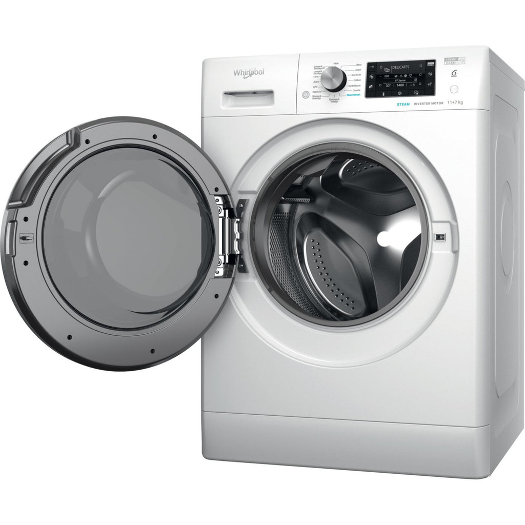 Lave linge séchant hublot WHIRLPOOL FFDB1174489BVFR - 11/7 kg - 1400 tr/min - Classe C - Moteur induction