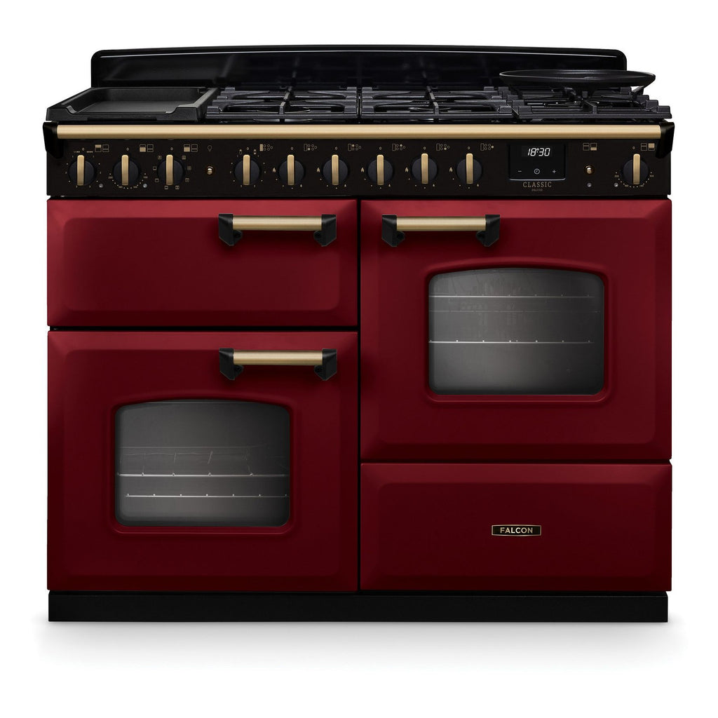 Piano de cuisson mixte FALCON NGC TAB MIX 110 CM BORDEAUX LAITON ANTIQ