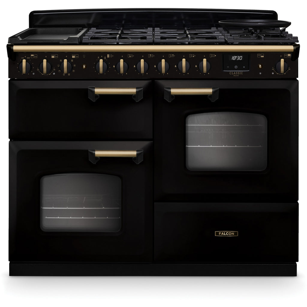 Piano de cuisson mixte FALCON NGC TAB MIX 110 CM NOIR LAITON ANTIQUE