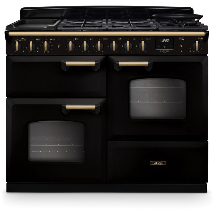 Piano de cuisson mixte FALCON NGC TAB MIX 110 CM NOIR LAITON ANTIQUE