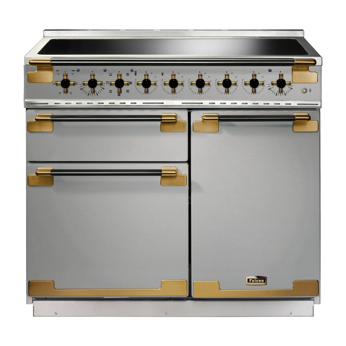 Piano de cuisson induction FALCON ELISE LUXE TAB IND 100 CMINOX et NOIR LA