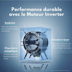 Lave linge séchant hublot CANDY BC4S485M4D8-S - 8/5 kg - 1400 tr/min - Classe D - Moteur Inverter - Connecté