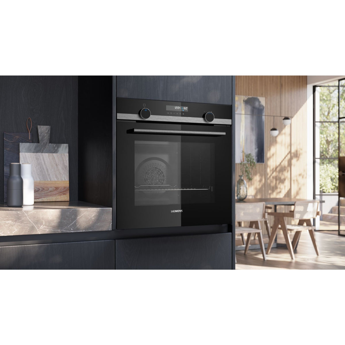 Four encastrable SIEMENS HB578GES3 - Pyrolyse - Hydrolyse - Chaleur pulsée - Rails télescopiques - iQ500 - Sonde de Cuisson