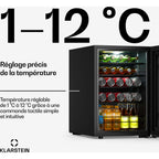 Mini réfrigérateur KLARSTEIN Bevora 65cm 62L Frigo Porte Vitrée Noir