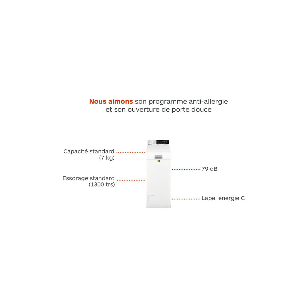 Lave linge top ELECTROLUX EW7T3733DV Reconditionné