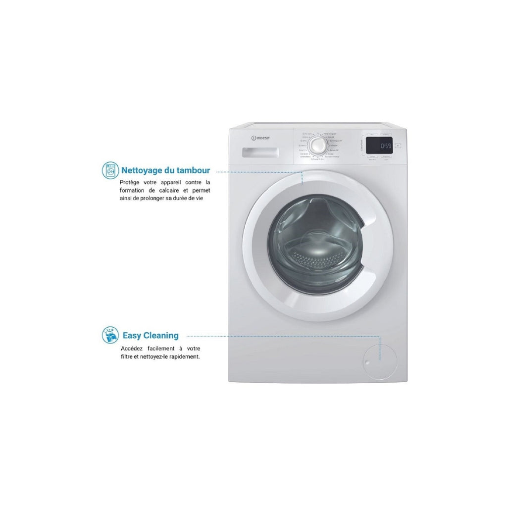 Lave linge hublot INDESIT IM864MYTIMEFR - 8 kg - 1400 tr/min - Classe A - Moteur induction
