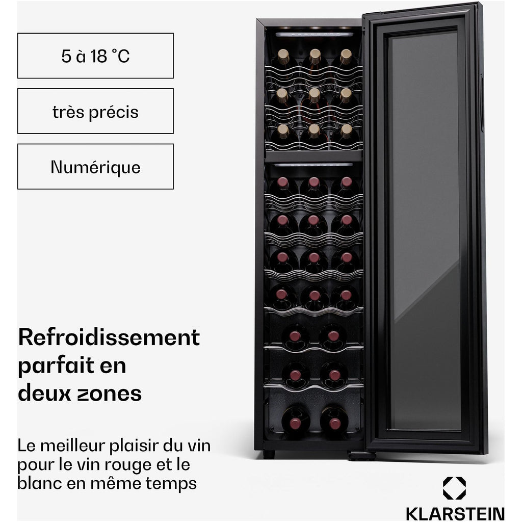 Cave à vin de service KLARSTEIN Shiraz 27 Duo 83L 27 bouteilles
