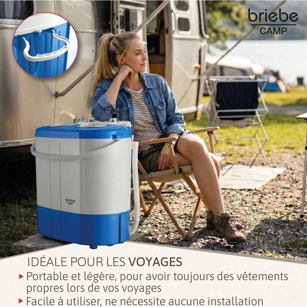 Lave linge portable BRIEBE avec Centrifugeuse 2 Compartimen WM1140B