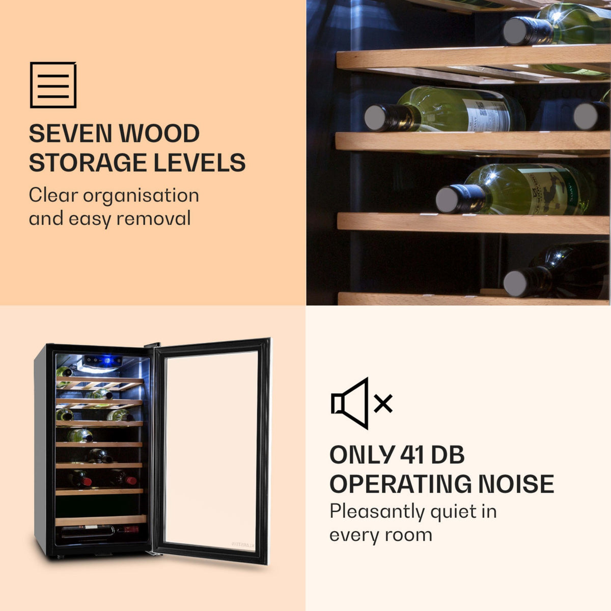 Cave à vin de service KLARSTEIN Vinamour 26 Uno 26 bouteilles 88L inox