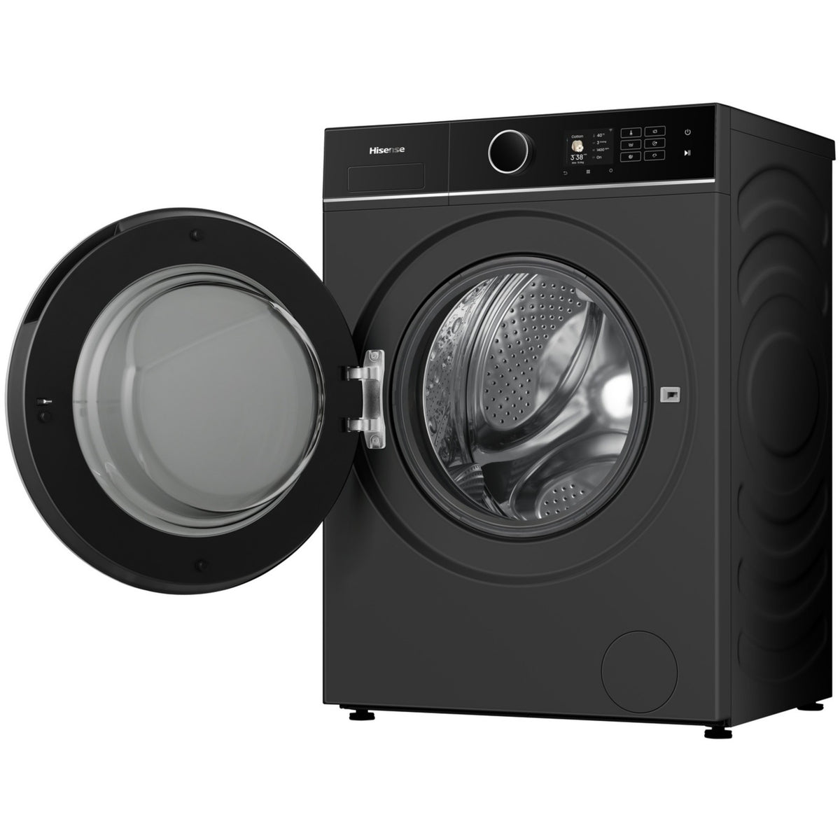 Lave linge hublot HISENSE WF5I1045BBQ - 10,5 kg - 1400 tr/min - Classe A - Moteur induction - Autodosage - Connecté - Noir