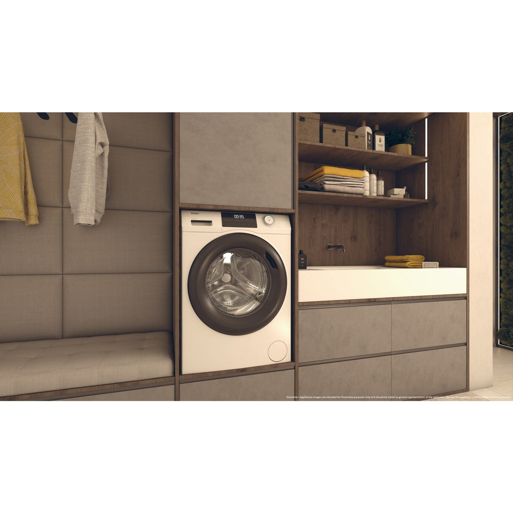 Lave linge hublot HAIER HW100-BP14929A-S - 10 kg - 1400 tr/min - Classe A - Moteur induction