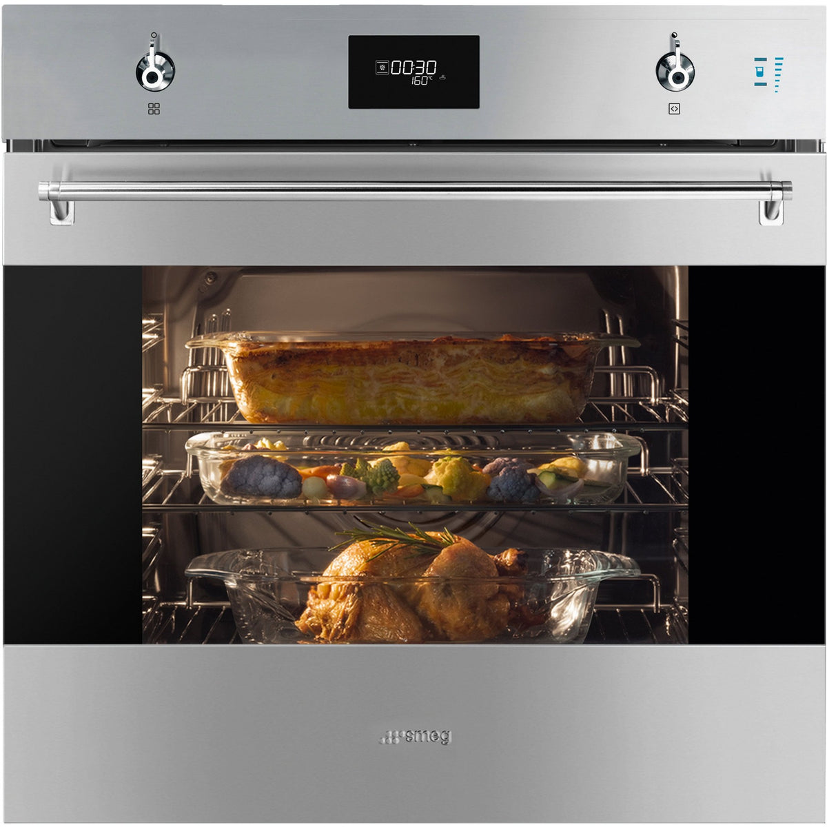 Four encastrable SMEG SOP6301S2X - Combiné vapeur - Chaleur pulsée - Pyrolyse