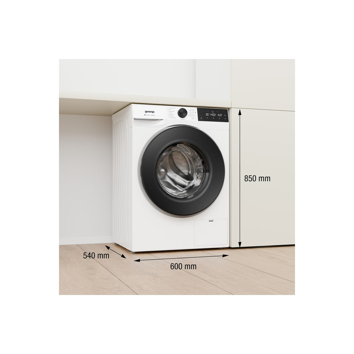 Lave linge hublot GORENJE WG484A31 - 8 kg - 1400 tr/min - Classe A - Moteur induction