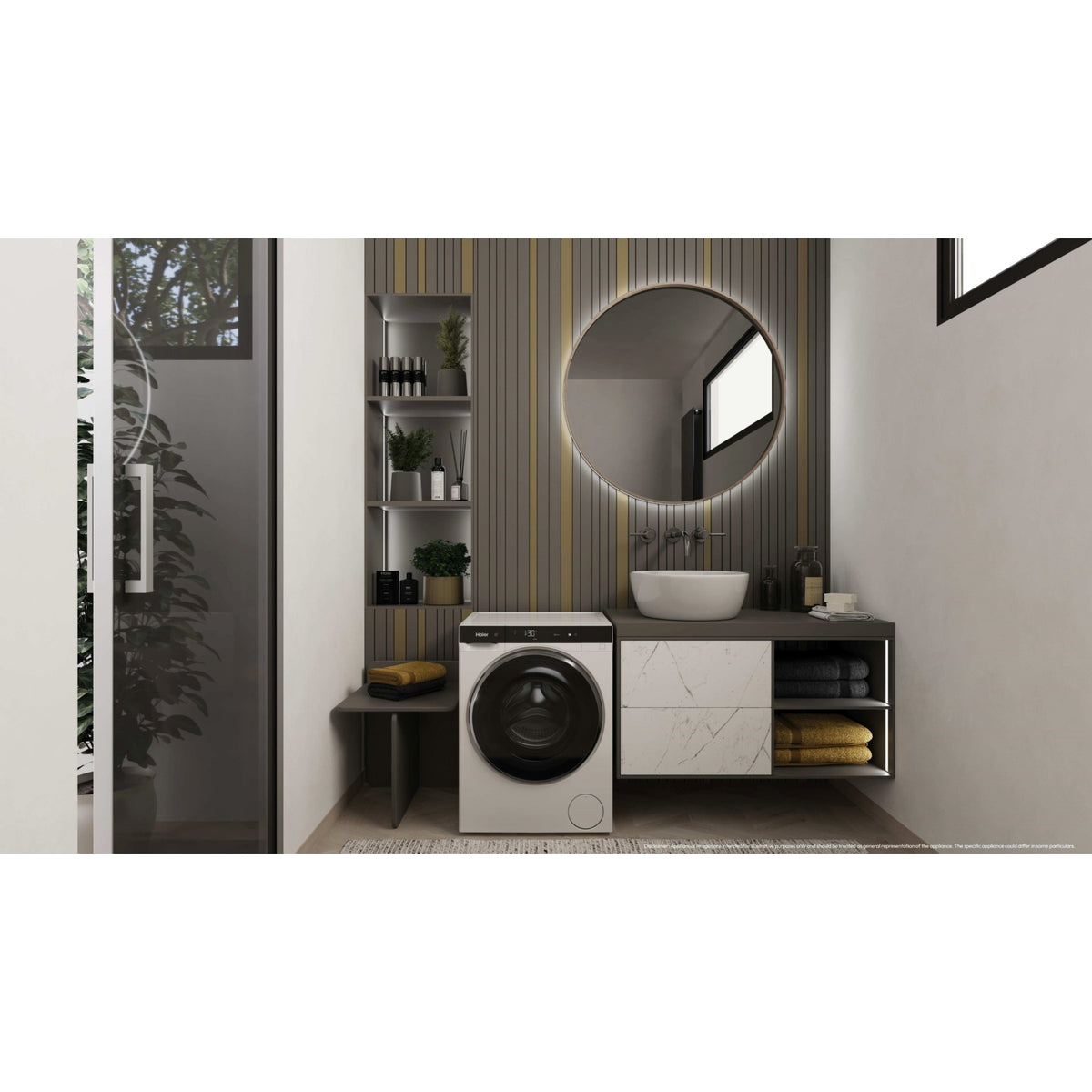 Lave linge séchant hublot HAIER HWD50-BP12307U-S - 5/2,5 kg - 1200 tr/min - Classe A - Moteur Inverter - Connecté