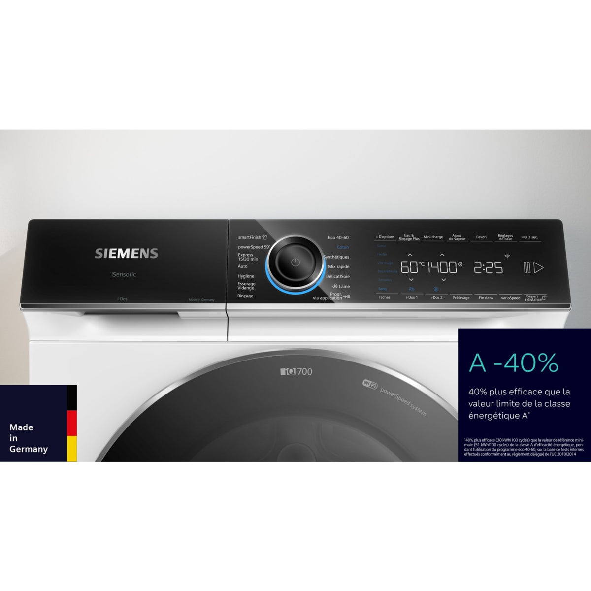 Lave linge hublot SIEMENS WG54B2A2FR - 10 kg - 1400 tr/min - Classe A - Moteur induction - Autodosage - Connecté Wifi