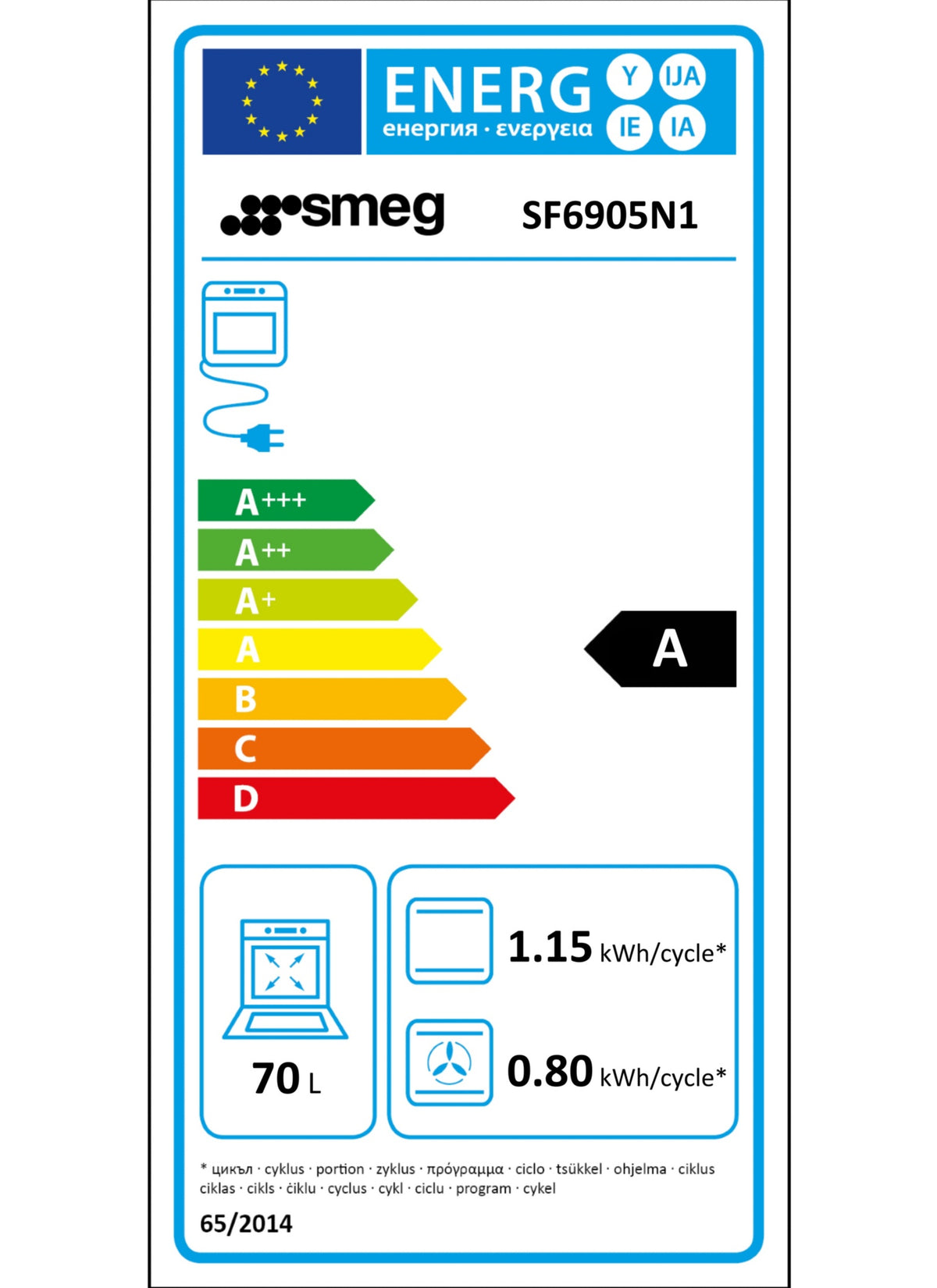 Four encastrable SMEG SF6905N1 - Chaleur pulsée - Hydrolyse