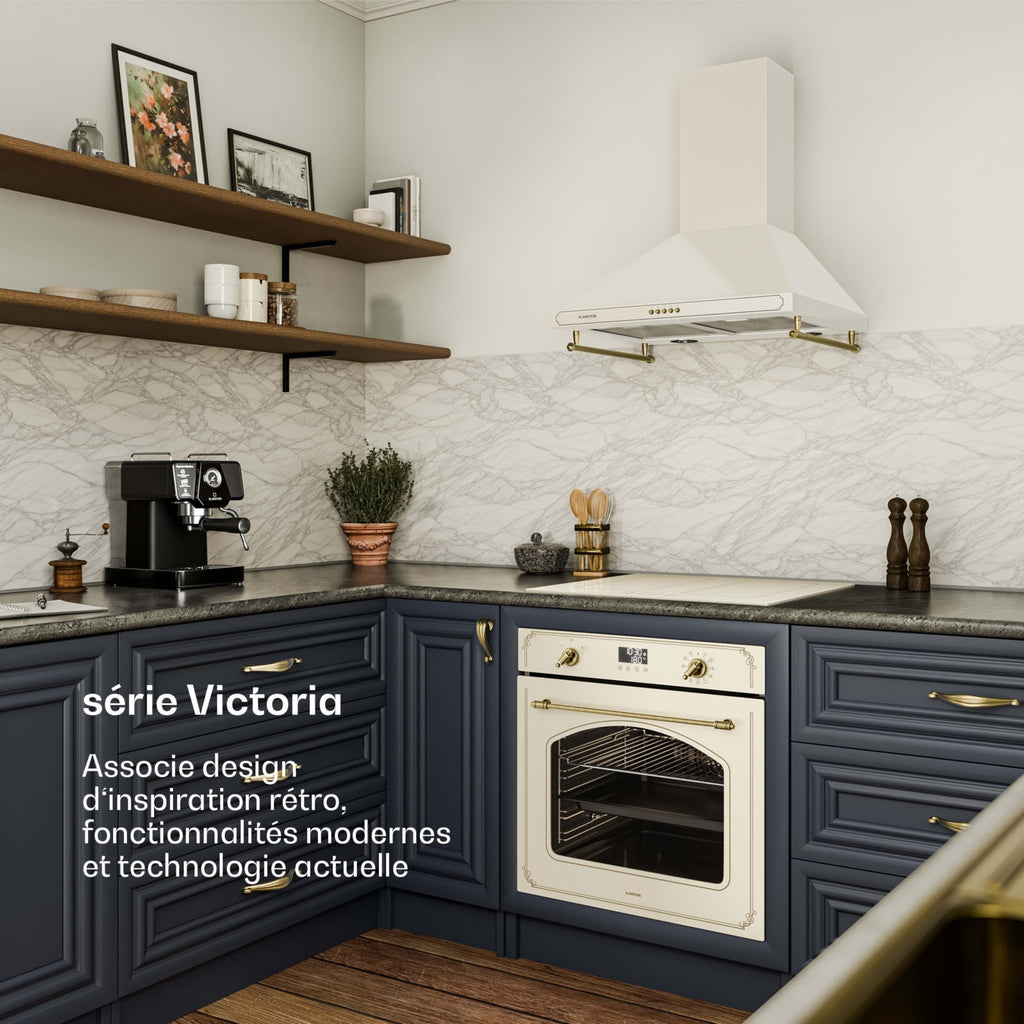 Four encastrable KLARSTEIN 60 cm pyrolyse 3150W 76L Blanc Victoria