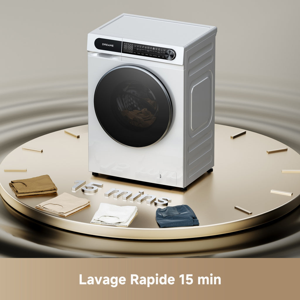 Lave linge compact DREAME DRWASHS8KGW - 8 kg - 1400 tr/min - Classe A - Moteur induction